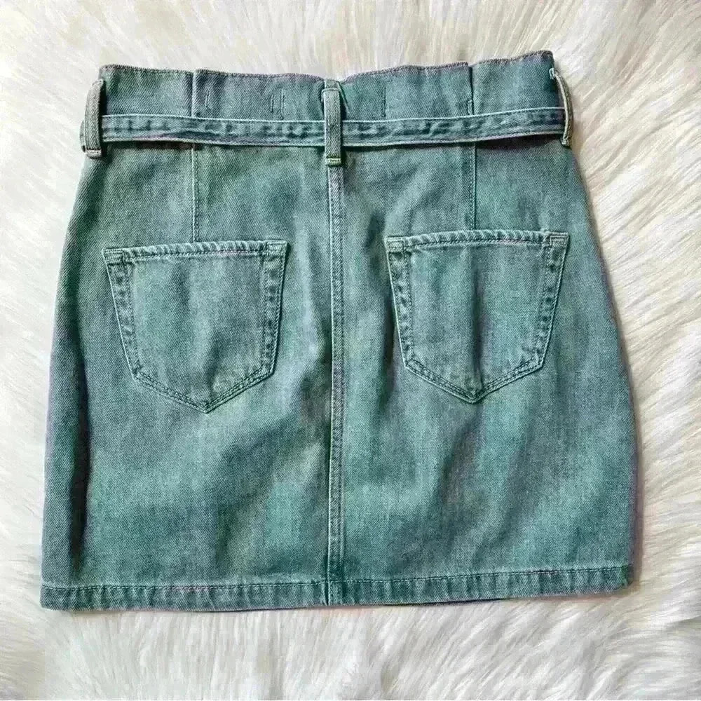 Hollister Paper Bag Waist Jean Skirt Ultra High Rise 27/5 - Picture 6 of 6